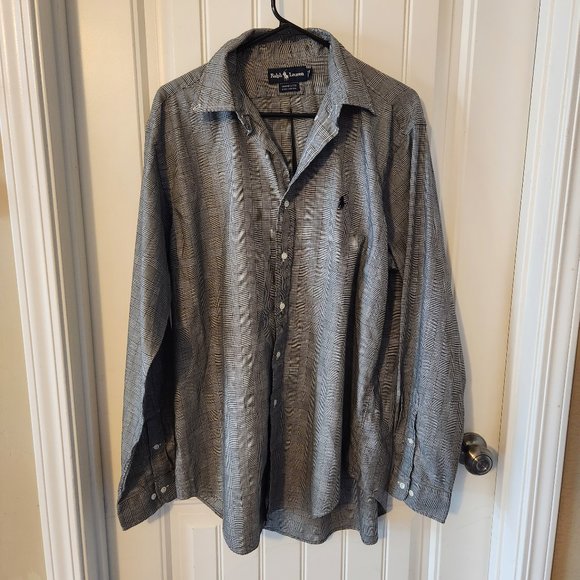 Ralph Lauren Other - Ralph Lauren Gray Yarmouth Houndstooth Flannel Striped Button Down Shirt